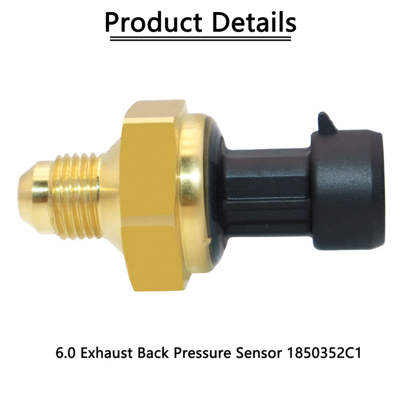 DPFE6 6.0 EBP Exhaust Back Pressure Sensor EGR Compatible with 2005-2010 Ford 6.0L Powerstroke Diesel 1850352C1 1850352C2 5C3Z-9J460-B 1850352