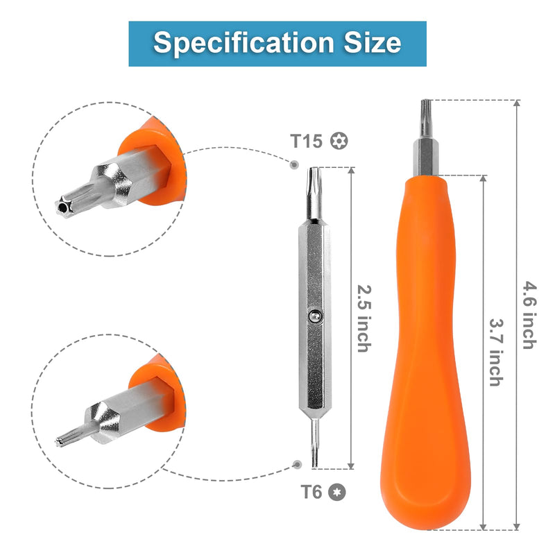 R/ing Screwdriver Replacement for WiFi Password Reset and Battery Change, Torx T6 T15 Bit Screwdriver for Ring Video Doorbell