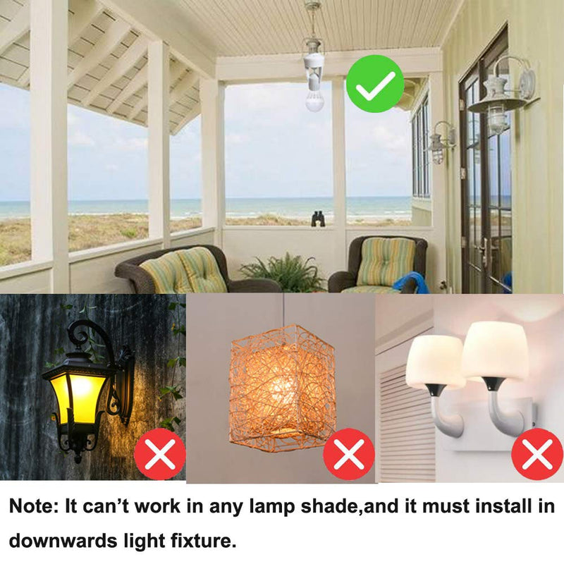 Motion Sensor Light Socket,E26 E27 PIR Motion Screw Bulb Adapter Indoor Use Only, Auto On Off Night Light Control for Garage Basement Porch Storage Room (3 Pack) 3 Pack