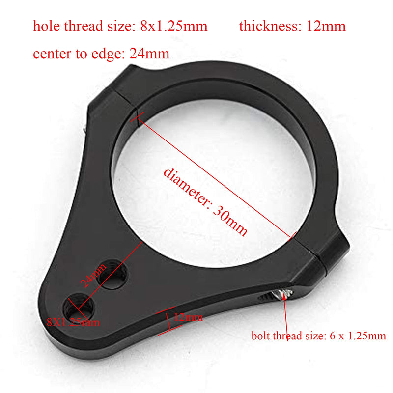 30mm CNC Aluminum Motorcycle Fork Tube Brackets Steering Damper Frame Mounting Clamp Foot Fixer Hardware Parts Stabilizer Universal 30mm