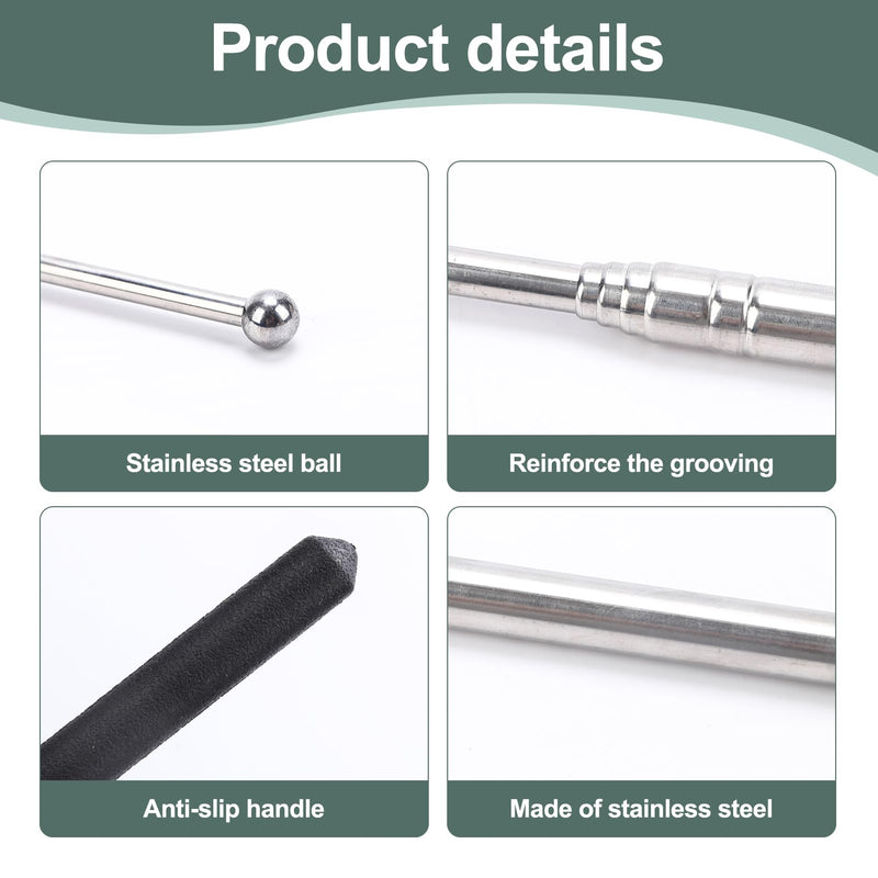 2PC Retractable Teacher Pointer Stick Set, 39.5” Extendable Classroom Pointer with Smooth Stylus, Ideal for Presentations, Whiteboard Teaching & Tablet Interaction