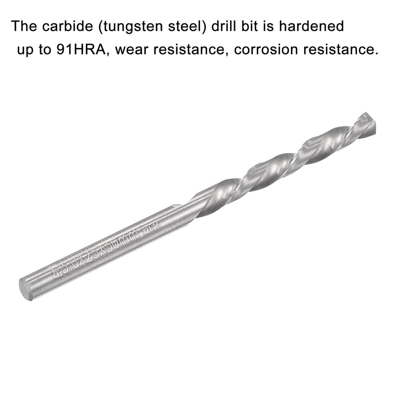 uxcell Solid Carbide Twist Drill Bits 3mm, Metric Left Hand Spiral Flutes Straight Shank Tungsten Steel Drilling Tool for Stainless Steel Alloy Metal, 2pcs 2