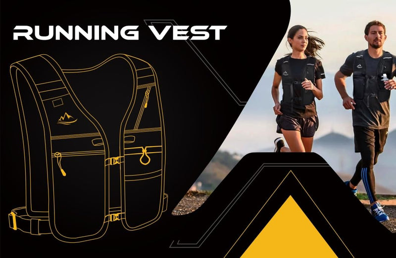 Running Vest for Women Men, Reflective Hydration Vest with Adjustable Waistband & Phone Pocket, Lightweight Breathable Running Backpack for Hiking Trail Cycling and Marathon Race
