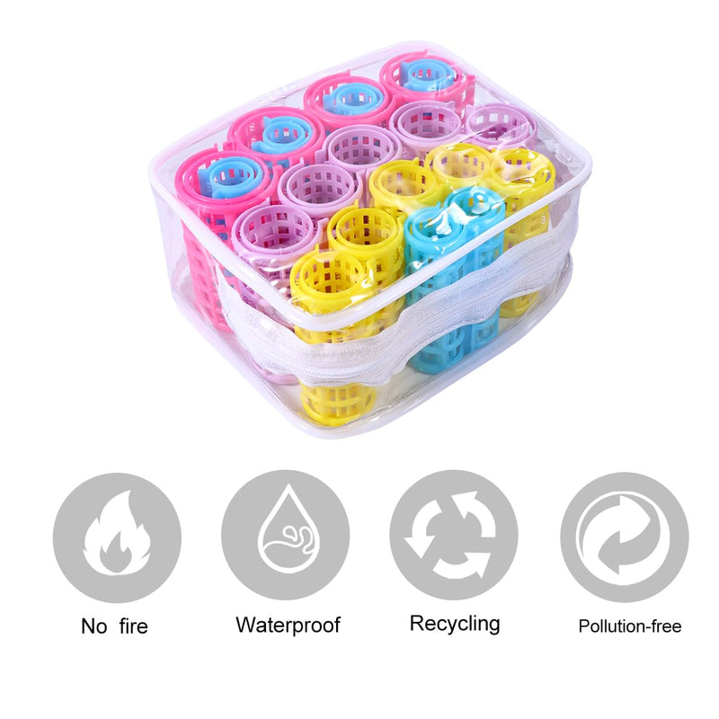  [AUSTRALIA] - Healeved Hair Rollers Plastic Hair Curlers No Heat 20 Pcs Curlers Rollers for Styling Lightweight Self Grip Rollers for Wet Home Salon Use