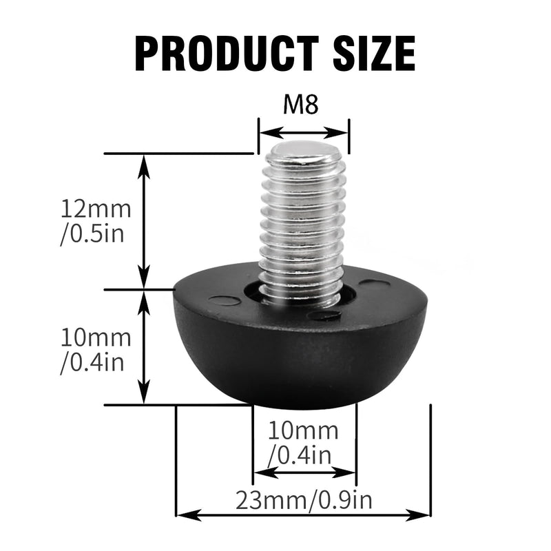 24 PCS 8mm x 1.25 M8 Project Adjustable Outdoor Furniture Leg Levelers, Screw in Leg Levelers Replacement Outdoor Patio, Stainless Steel Screw-in Patio Furniture Leveling Feet 24pcs