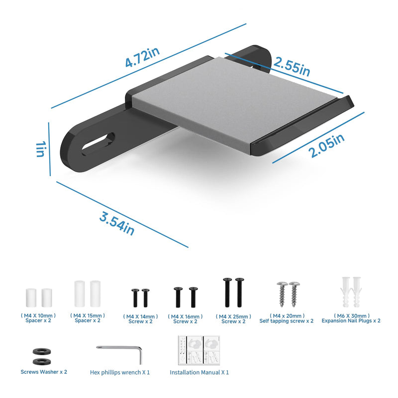 Hidden Headphone Holder for Monitor, VESA Mount Headset Hanger | Acrylic Behind Monitor Headphone Hook for Gaming Desk Setup, Space Saving, 75x75mm 100x100mm VESA Mount Compatible, Black