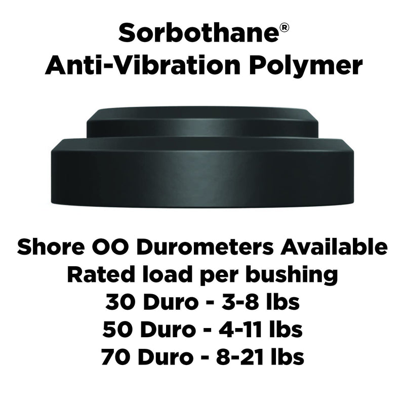 Isolate It!: Sorbothane Vibration Isolation Bushing 50 Duro (.28" ID - .72" OD - .22" Thick) - 12 Pack
