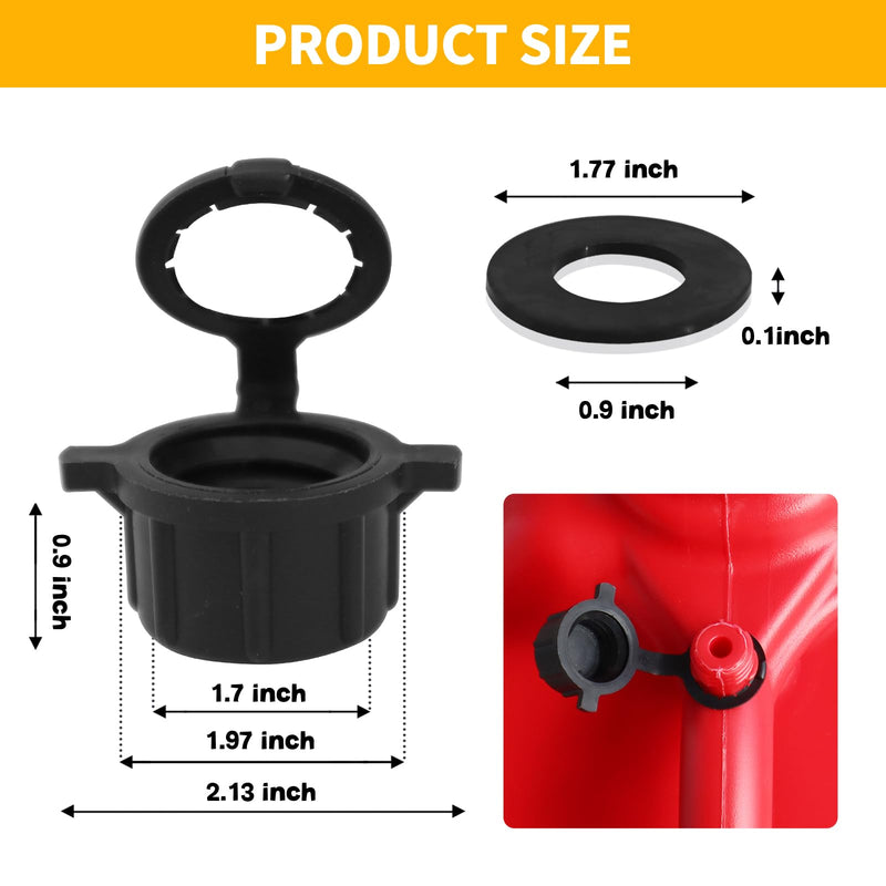 6 PCS Racing Vent Caps Fit Vp Jug Can, 24 mm Black 3045 Vent Caps Replacement for 3/5.5 Gallon VP Fuel Motorsports Jug Racing Square Motorsport Container 6 PCS