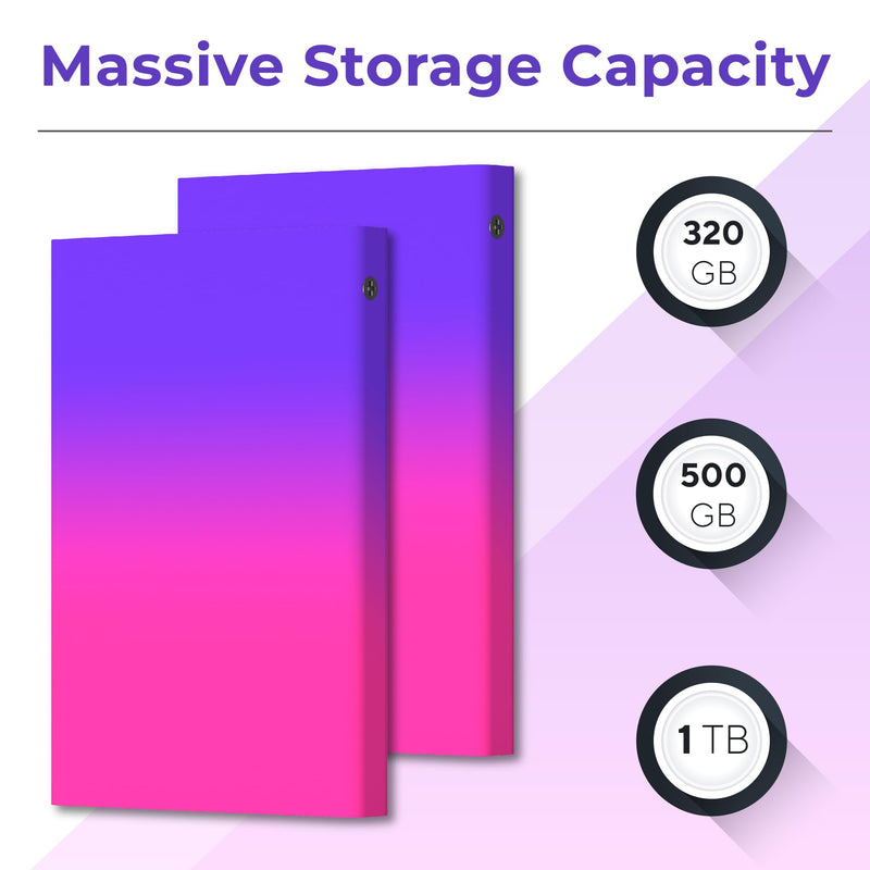 1TB External Hard Drive - USB 3.0 Portable HDD, 2.5-Inch External Storage Drive - Backup External Hard Drives - USB Hard Drive Compatible with Laptop, Desktop, Mac, PS4 – Multicolor 1TB