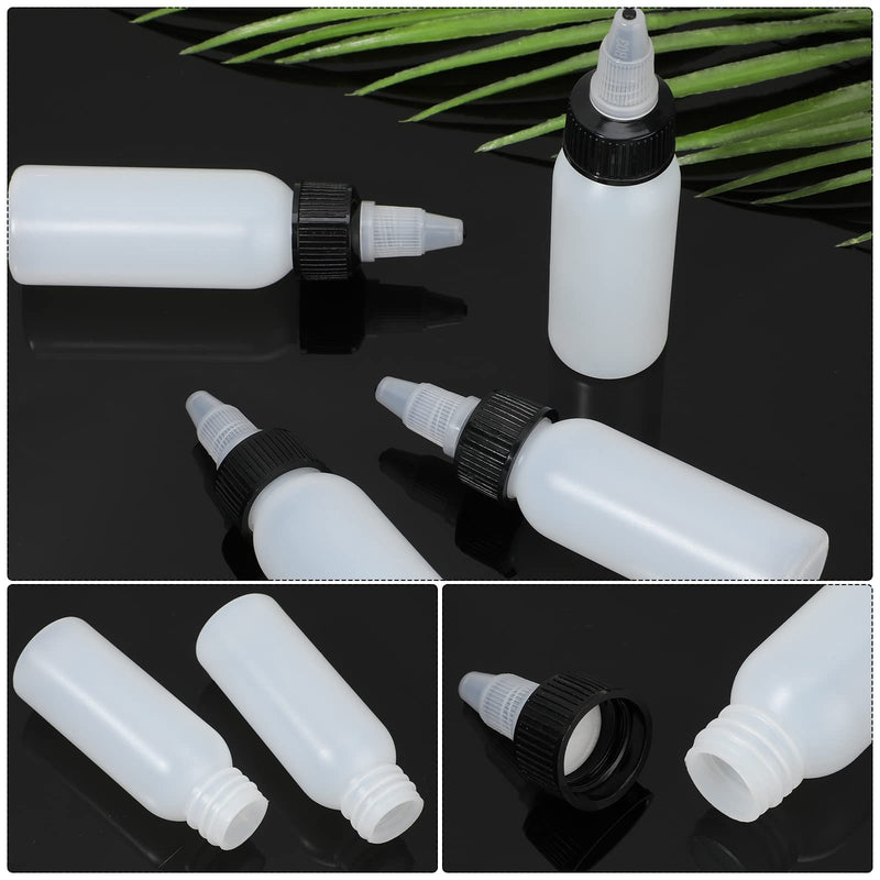 Epakh 80 Pieces Plastic Squeeze Bottle with Twist Top Cap Dispensing Bottles Small Round HDPE Bottle 1 Oz/ 30 ml Squeeze Condiment Bottles for Crafts,Household,Kitchen,Lab Dispensing
