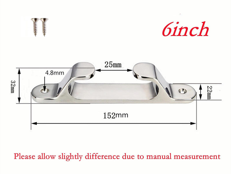 1Piece 4/5/6inch Stainless Steel 316 Straight Fairlead Bow Chock Hardware Fair Leads Line Boat Rope Guide Line Cleat for Marine Yacht W/Fasterners 152mm/ 6"
