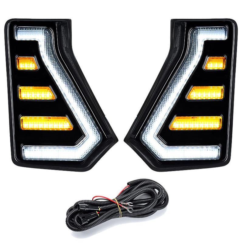 Astra Depot 2pcs Driver & Passenger Side 2024 2025 Tacoma LED Light Turn Signal DRL Daytime Running Light Sequential Flash Signal Lamp w/LED Molding Compatible with 2024-25 Toyota Tacoma