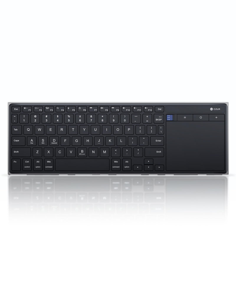 CZUR K5S Bluetooth Keyboard with Touchpad, Wireless & Wired Keyboard | Rechargeable Keyboard with Trackpad for PC/Laptop/Tablet/Phone, Portable Keyboard, for Windows/Mac/Android/iOS