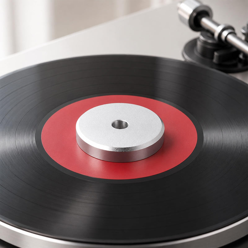 45 Record Adapter, Portable Aluminum Dome 45 RPM Adapter for 7 Inch Vinyl Record Players and Turntables Supplies, Silver