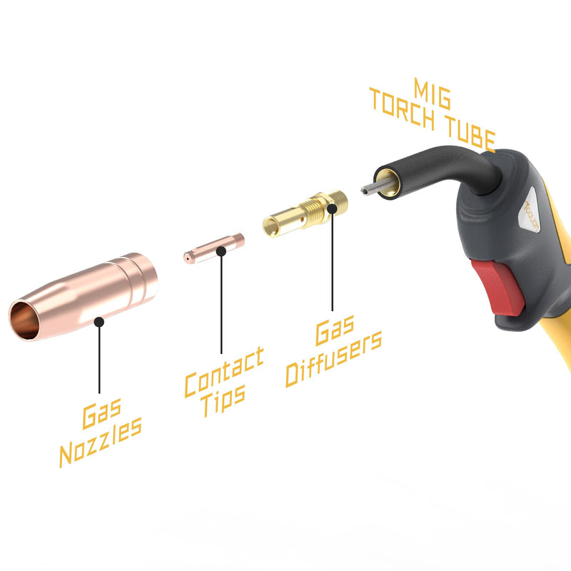 TOOLIOM MIG Welding Gun Kit .030" Tip-Nozzle-Diffuser for TOOLIOM TL-200M Solid Wire MIG Welding(.030" Accessory Kit) .030" for TL-200M