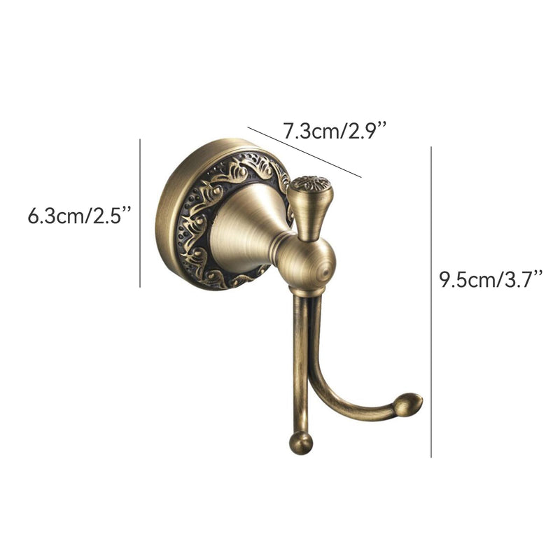 Antique Bronze Brass Bath Towel Hooks, Wall Mounted Bathroom Hardware Accessories,Pattern Carving Design