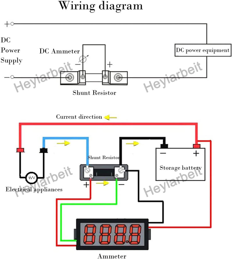 Heyiarbeit DC Current Meter Shunt Resistor 200A 75mV for DC Ammeter Analog Panel Shunt Divider Meter External FL-2