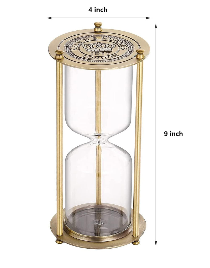 SuLiao Metal Empty Hourglass Sand Timer,Small Brass Frame Sand Watch,Reloj De Arena,Antique Hour Glass Sandglass DIY Fillable Unity Sand Ceremony Kit for Wedding Home, Desk, Office Decoration Clear & Medium