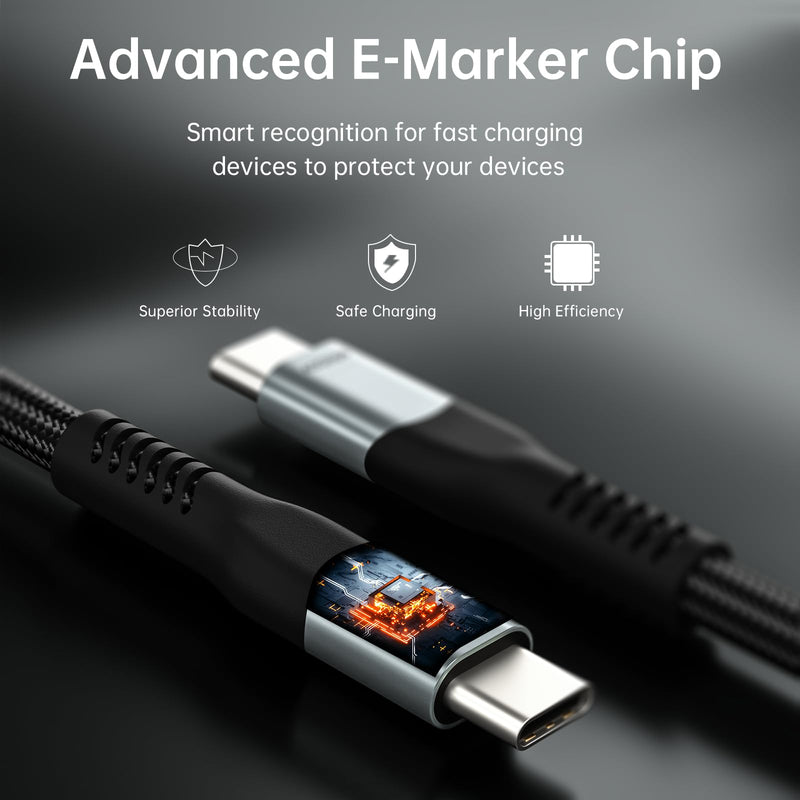 240W USB 4 Cable 3.3ft, Supports 8K@60Hz HD Display & 40Gbps Data Transfer, USB C to USB C Fast Charging for iPhone 15/Pro/Plus/Pro Max, Samsung Galaxy, Hub, Docking Station, Monitors and More 1M/3.3ft