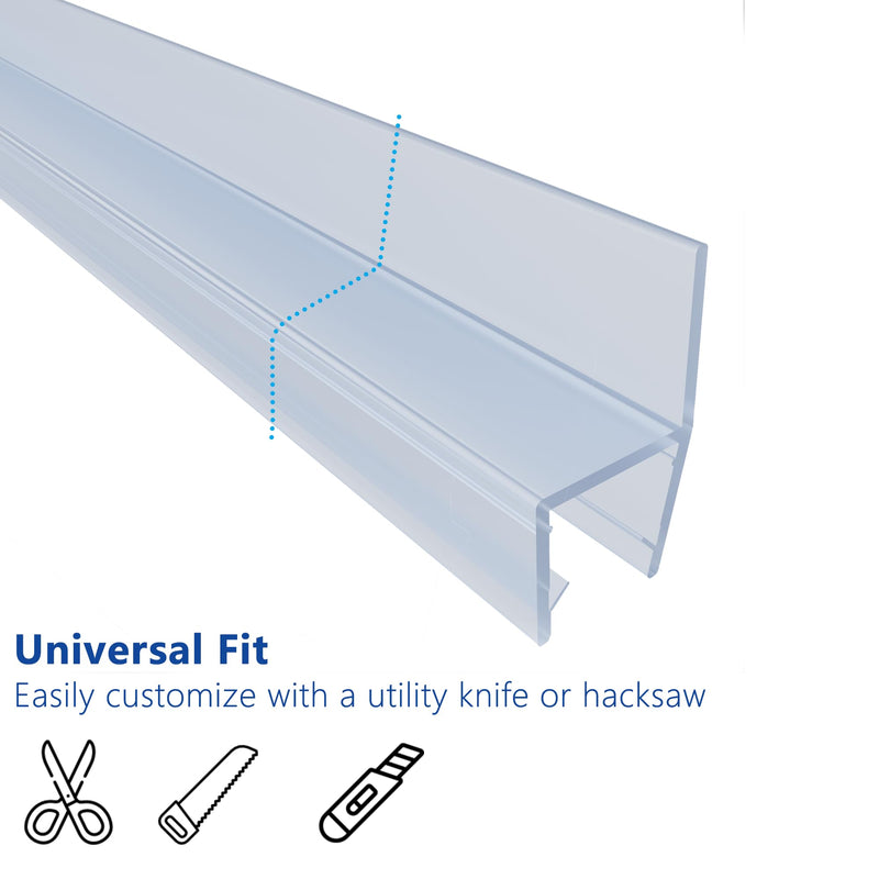 2-Pack Frameless Shower Door Seal Strip, 80" Long Shower Door Side Seal for 3/8" (10mm) Thick Glass – Prevent Leaks & Create a Waterproof Barrier Clear A - 2Pack 80 Inch for 3/8 Inch (10mm) Glass