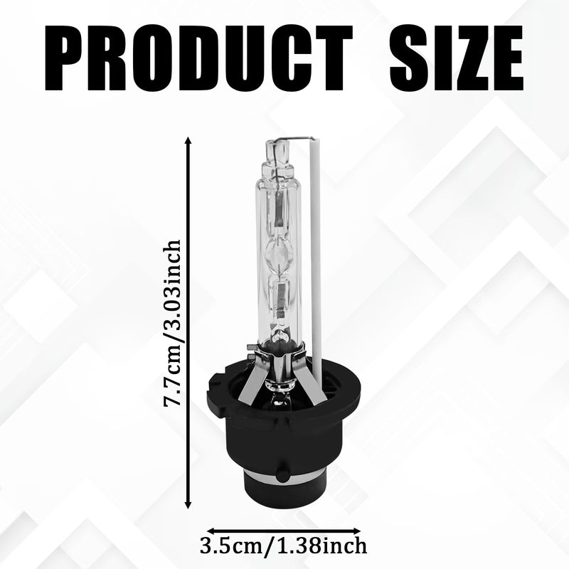 D2S Hid Headlight Bulbs 2PCS 35W Super Bright Bulbs, D2S Headlight Bulb D3S HID Car Original Replacement Lights 12V High Beam Low Beam Xenon Bulbs with Metal Stents Base (D2S White)