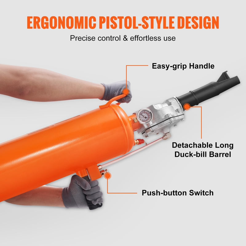 VEVOR Tire Seater, 2.1 Gal/8 L Air Tire Blaster, 120 PSI Handheld, Portable Tire Inflator Tool, 85-116 PSI Operating Pressure for Tractor Truck ATV Car and Automobile Repair 2.1 Gal/8L