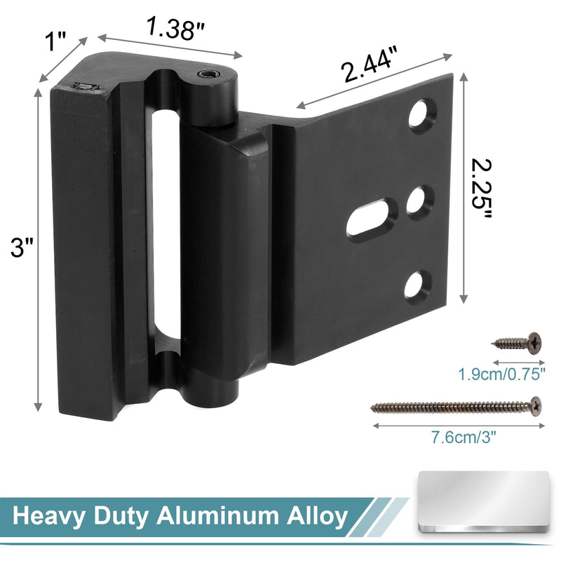 2 Pack Door Reinforcement Lock for Home Security Door Lock Child Night Lock Black Door Locks Proof Tamper Resistant Easy to Install Door Latch Device Aluminum Construction Withstand 800 lbs | Childproof Door Lock; Prevent Kick In Entry; Block Outside O...