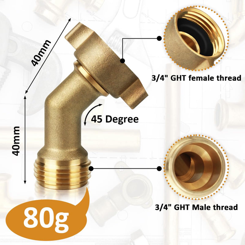 1pcs 45 Degree Water Hose Elbow - Easy Grip Connector for RV Drinking Water Hose Adapter & City Water Inlet Connection 1pcs