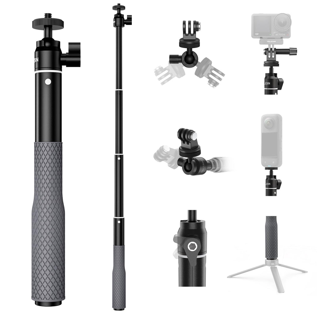 TELESIN 360° Waterproof Selfie Stick 25.75" w Hand Strap Underwater Dive Diving Extension Stick Pole Monopod for GoPro Max 12 11 10 9 8 7 Insta360 X3 GO3 Ace Pro DJI Action 4 Osmo Pocket 3 Accessories