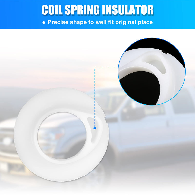 X AUTOHAUX 2 Pcs Front Lower Suspension Coil Spring Insulator E8TZ-5414-B for Ford F150 F250 F350 Super Duty Lower Spring Insulator Upper Bracket Insulator RWD Model Only