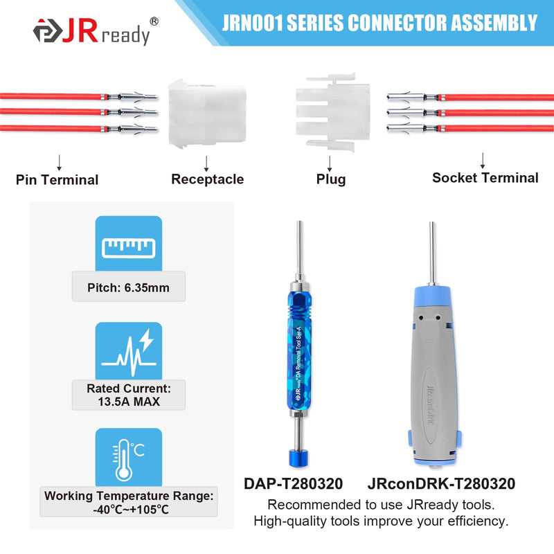 JRready ST6513 220Pcs Pin Connector Kit 6 9 12Pin Electrical Wire Connectors 2.13MM Diameter Terminal 14-20AWG Pin Sockets Compatible with Molex MLX 6.35mm Pitch 10 Match Sets 6/9/12 Pin Standard Molex MLX