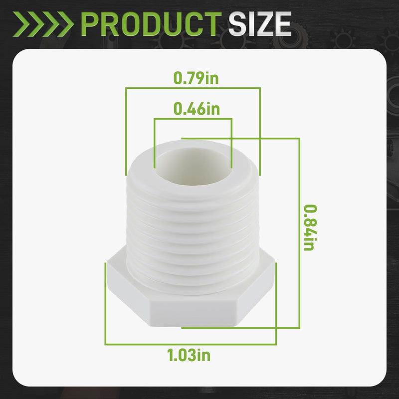12 Pieces 1/2 Inch Water Heater Drain Plug Replaces 11630 91857 Compatible with RV Camper and Atwood Water Heaters White Plastic 1163091857