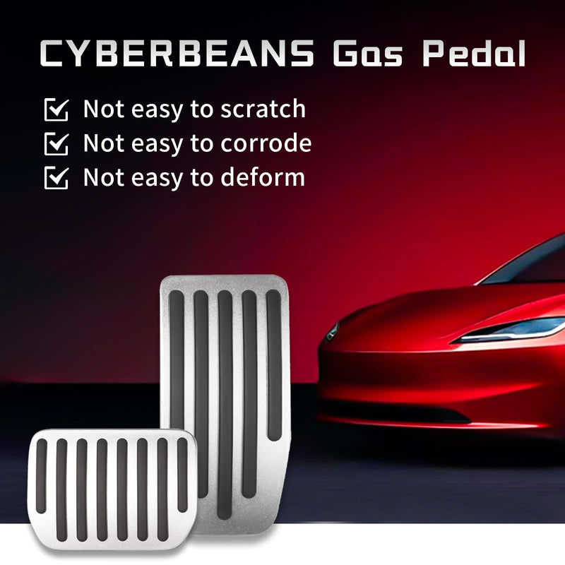 Gas Pedal Brake Pedal Foot Pedal Cover for Tesla Model 3/Y Performance Compatible with Model Y Juniper and Model 3 Highland silver