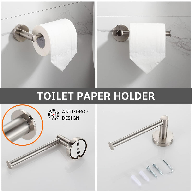 BGL Bathroom Accessory Set Brushed Nickel 4-Pieces Bathroom Towel Rack 24 Inches Adjustable Bathroom Hardware Set 4 PIECES