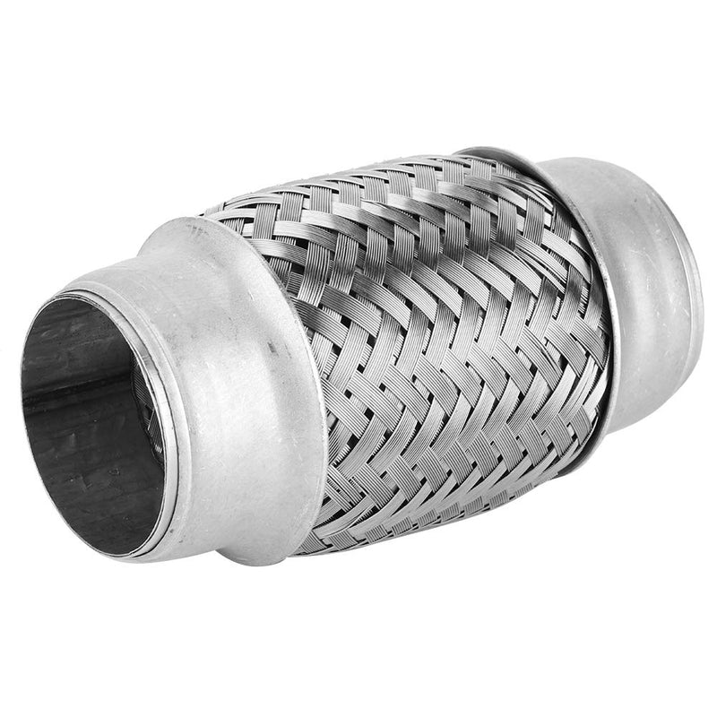 Exhaust Flex Pipe Adaptor, 1.5" x 4" Durable Universal Stainless Steel SS Double Braided Flex Pipe Exhaust Adaptor Piping