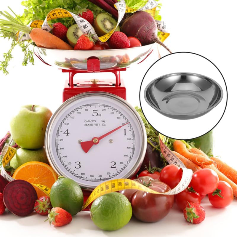 STOBAZA 2pcs Stainless Steel Food Scale Bowl Electronic Scale Tray Digital Scale Weighing Boat for Cooking Baking Kitchen Laboratory Supplies 25cm