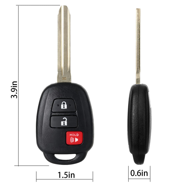 Key Fob Remote Replacement Compatible with 2013-2021 Toyota RAV4/ 2016-2019 Tacoma/ 2013-2019 Prius C/ 2020-2021 4Runner Keyless Entry Remote Control, HYQ12BDM HYQ12BEL 2 Pcs