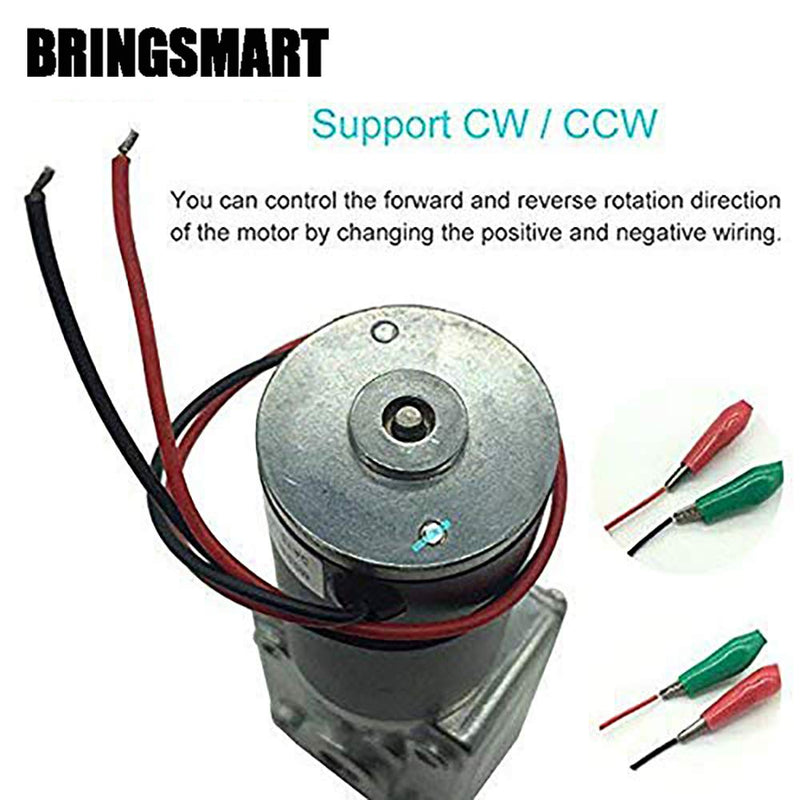 BRINGSMART 12V 160rpm DC Worm Gear Motor 10kg.cm Self-Locking Engine Reversed Mini Turbine Geared Motor for DIY Robot Rotating Table Door Lock Curtain Machine (12V 160rpm) 1