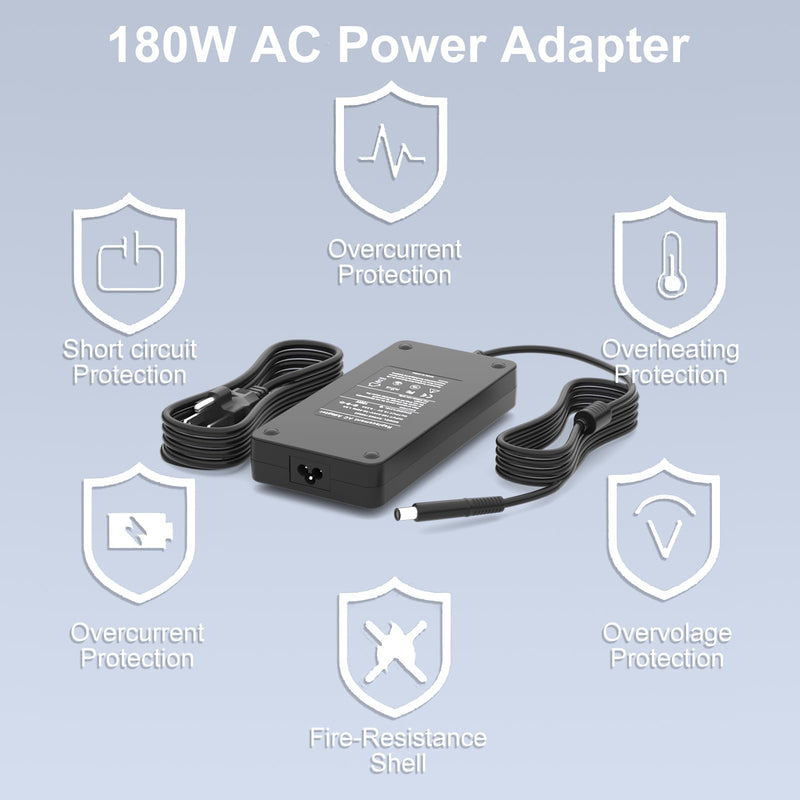 180W 130W AC Charger Compatible with Dell Docking Station WD19 WD19S WD19TB WD19TBS WD22TB4 WD15 SD25 WD25 D6000 D6000S TB15 TB16 TB18DC K16A K16A001 K17A001 Business Thunderbolt