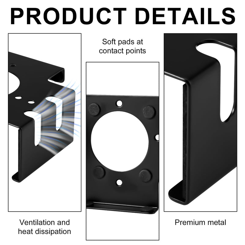 Under Desk Mount for 2024 Mac Mini M4/M4 Pro, Wall Mount Metal Under Desk Stand with Screws Behind Monitor Bracket Case Protector Holder Accessories for Economizing Space(Black)