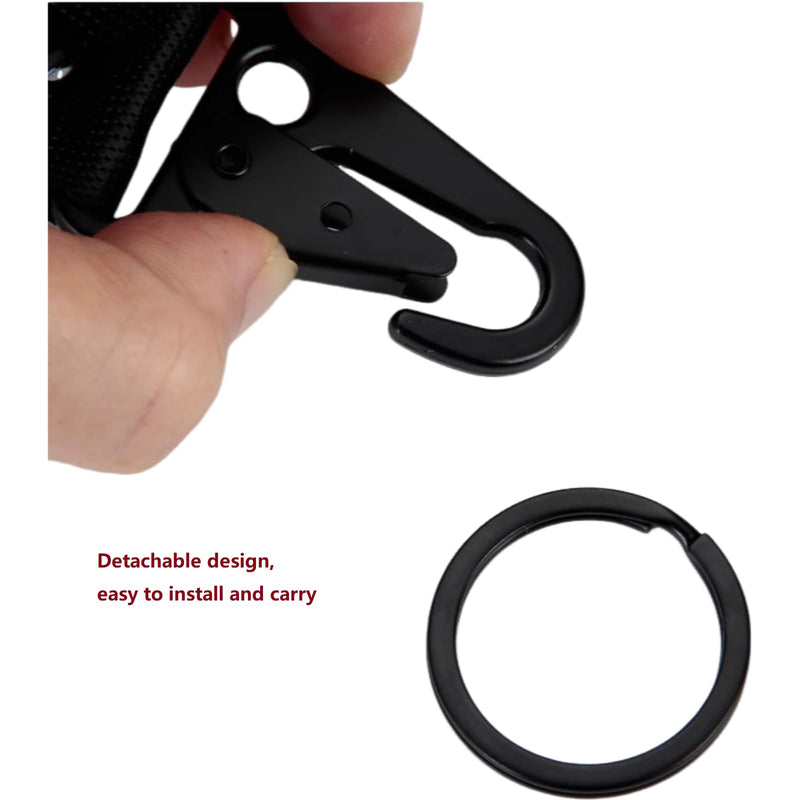 2 Pcs Fabric Keychain, Black and Red Motorcycle Keychain, Heavy Duty Key Chain for Bike, Car