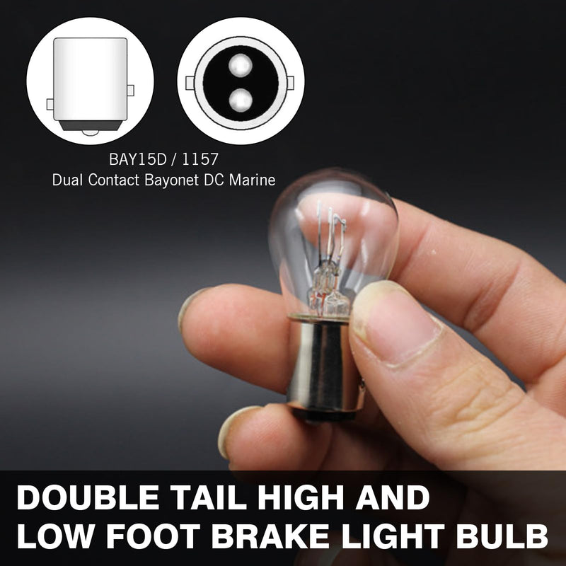 10 PCS 1157 Tail Light Bulbs, Automotive Brake Light Bulbs, Turn Signal Light Bulbs, Universal Halogen Brake Light and Reverse Light Replacement Parts for Vehicles (White) 10 PCS White