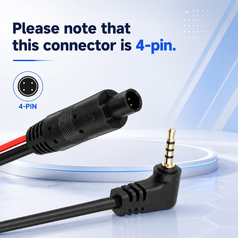 1 Pcs 31FT Backup Camera Extension Cable | 4 Pin Male to 2.5mm Male Plug, Pure Copper, 31FT Long, for Car, Truck, RV, Bus, Dash Cam, Reverse Mirror
