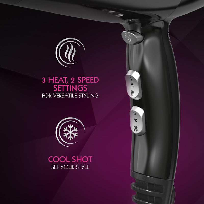 [AUSTRALIA] - Wahl Power Shine Dryer, Cool Shot Button, 3 Heat and 2 Speed Settings, Adjustable Temperature, Quick Dry Airflow, Fast Drying, Enhance Curls and Waves
