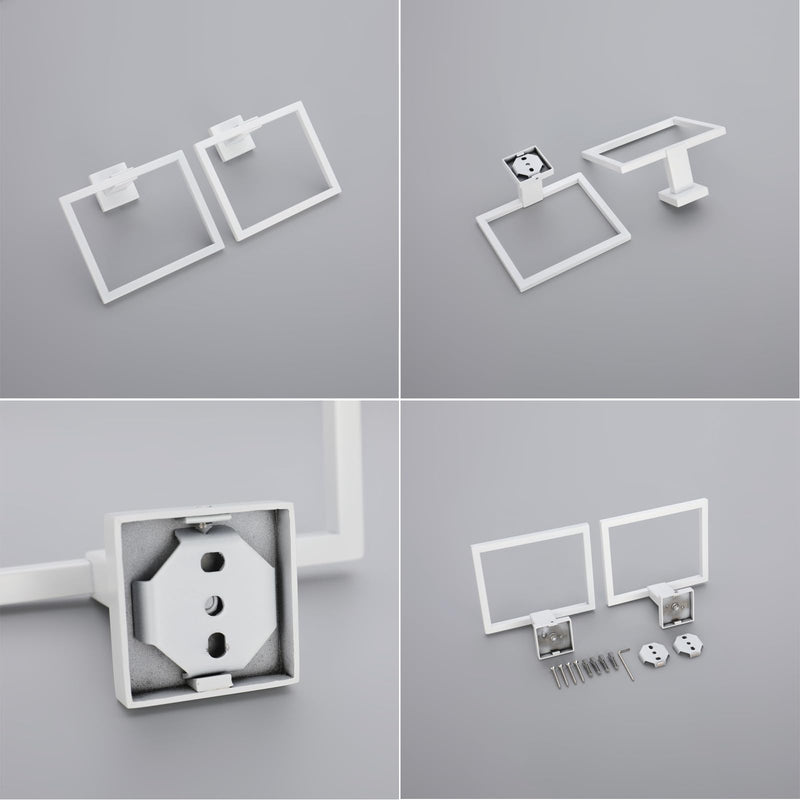 GERZWY Bathroom Towel Ring Stainless Steel Hand Towel Holder for Bath Kitchen Wall Mounted, White