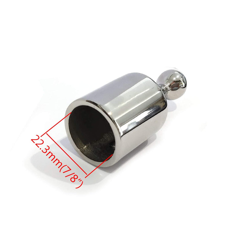 Pair of 316SS Heavy Duty Bimini Top Stainless Steel End Ball 7/8" or 1" ID Marine Bimini Ball Top Fittings Marine Hardware 7/8" ID pair