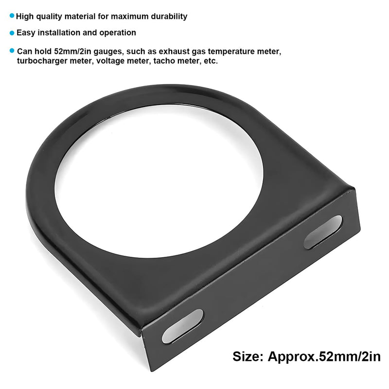 3PCS Car Gauge Mounting Panel, 2 Inch Vehicle Gauge Mounting Bracket with Single Hole, Auto Gauge Pillar Mount Pod Holder for Dashboard, Universal for SUV, Sedan, Truck (Black) Black
