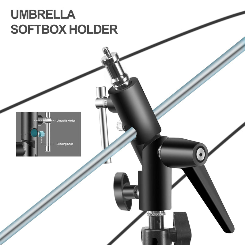 WELLMAKING Flash Speedlite Bracket for Camera - Swivel Design with Umbrella/Reflector Mount, Compatible with Canon, Nikon, Pentax, Olympus, Nissin, Metz and More
