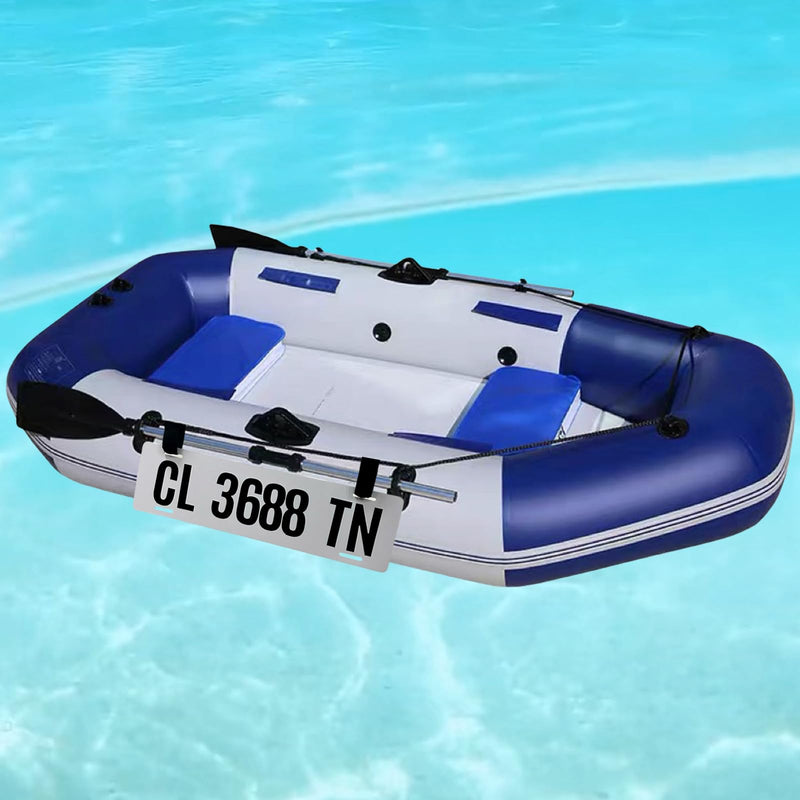 2 Pack Boat Registration Number Plate, Registration Sticker Plate with 16 Sheets Black Numbers and Letters Stickers, White Plastic Blank Number Plate for Inflatable Dinghy, Boat or Tender