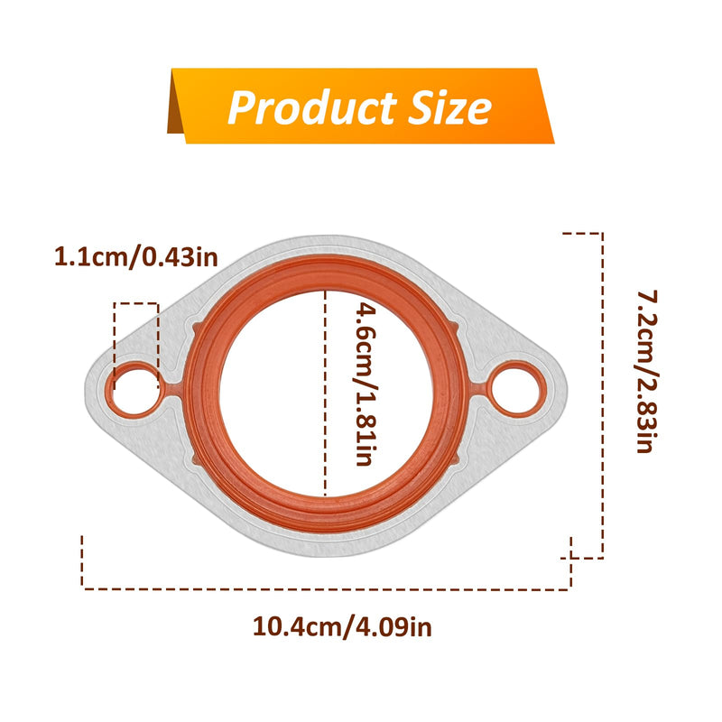 Thermostat Water Neck Housing Gasket - 1/8" Aluminum Carrier+Silicone Thermostat Water Neck Replacement for Chevy SBC BBC 265 283 305 327 350 383 396 400 427 454 472 500